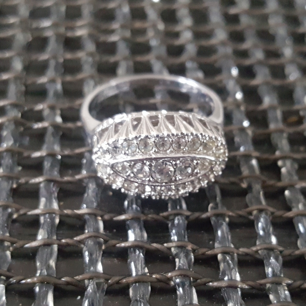 Crystal Bling 18K HGE Cocktail Ring 6